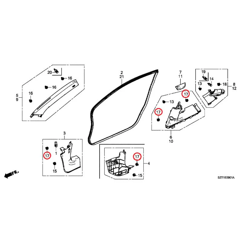 [NEW] JDM HONDA CR-Z ZF1 2012 Pillar Garnish GENUINE OEM - Image 23
