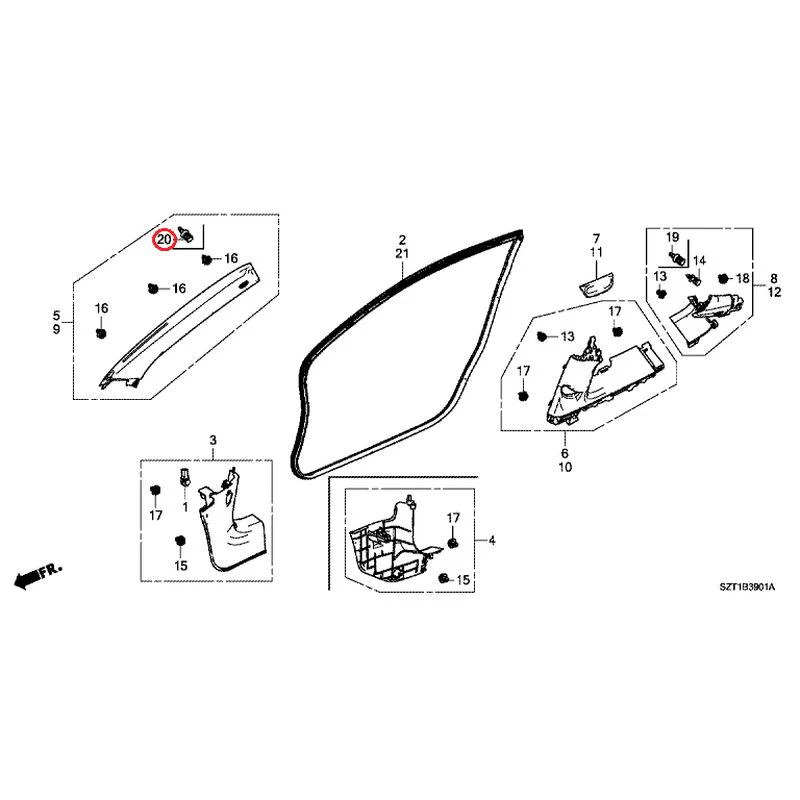 [NEW] JDM HONDA CR-Z ZF1 2012 Pillar Garnish GENUINE OEM - Image 26