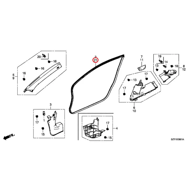 [NEW] JDM HONDA CR-Z ZF1 2012 Pillar Garnish GENUINE OEM - Image 27