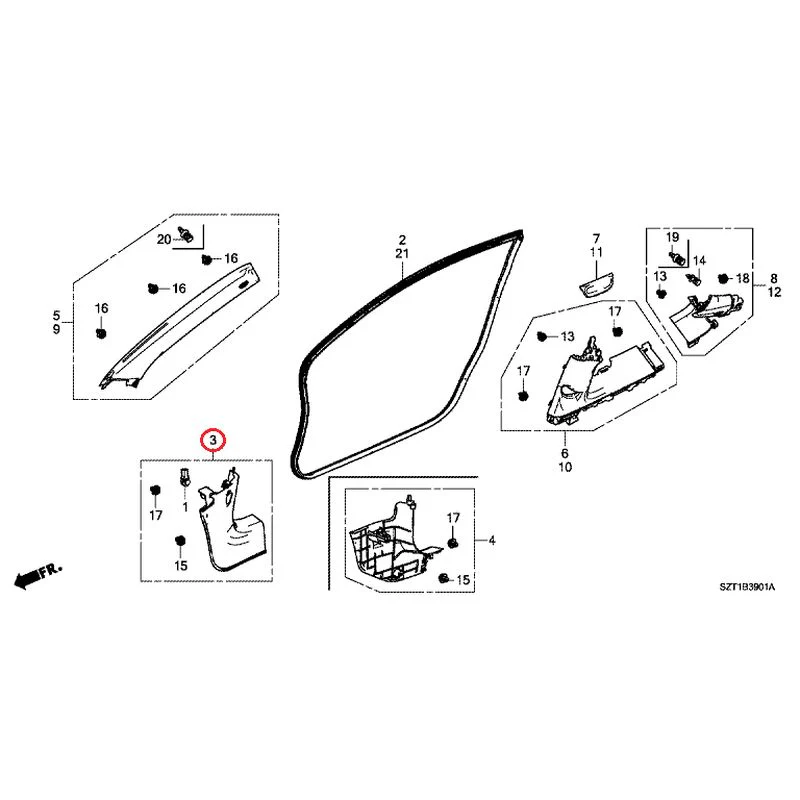 [NEW] JDM HONDA CR-Z ZF1 2012 Pillar Garnish GENUINE OEM - Image 3