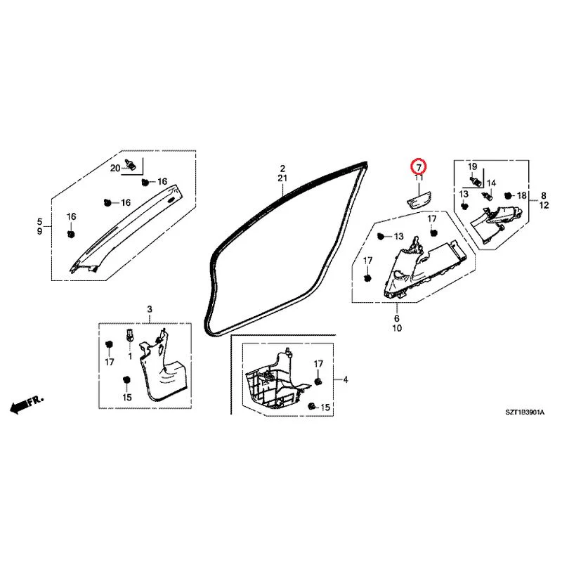 [NEW] JDM HONDA CR-Z ZF1 2012 Pillar Garnish GENUINE OEM - Image 9