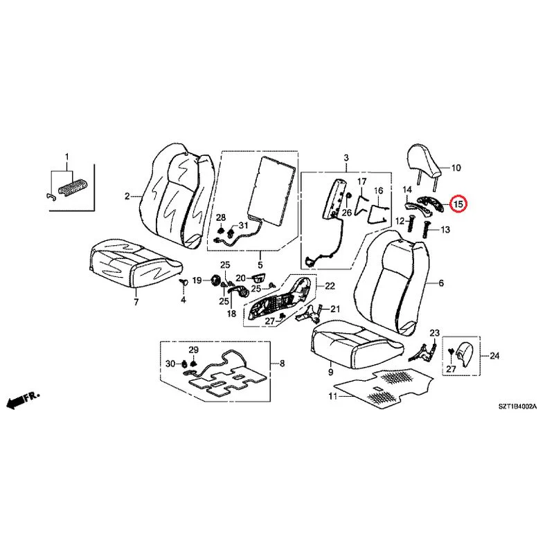 [NEW] JDM HONDA CR-Z ZF1 2012 Front Seats (R.) GENUINE OEM - Image 16