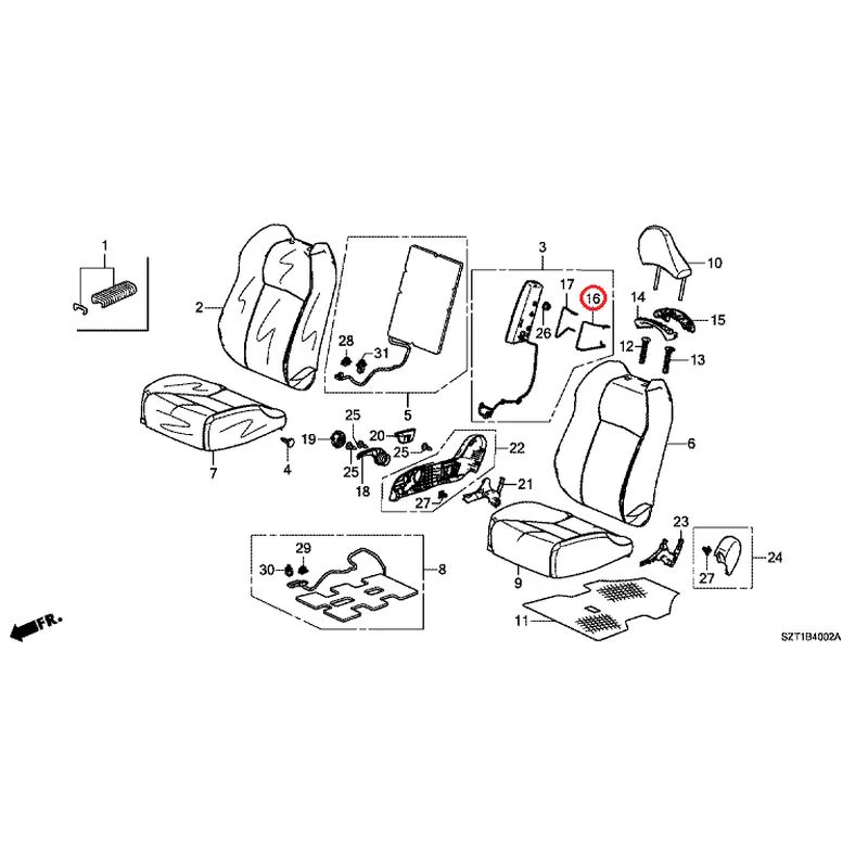 [NEW] JDM HONDA CR-Z ZF1 2012 Front Seats (R.) GENUINE OEM - Image 17