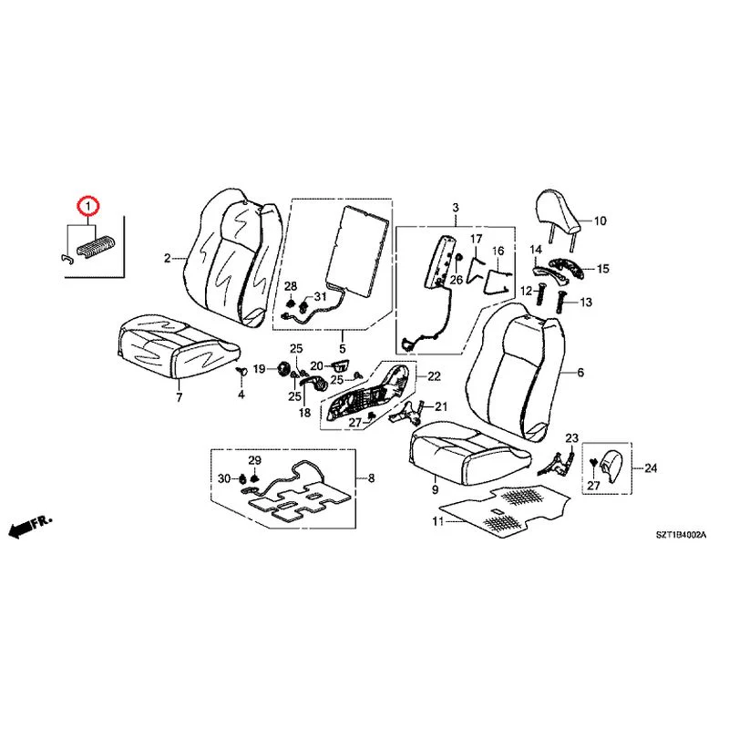 [NEW] JDM HONDA CR-Z ZF1 2012 Front Seats (R.) GENUINE OEM - Image 2