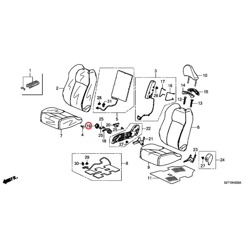 [NEW] JDM HONDA CR-Z ZF1 2012 Front Seats (R.) GENUINE OEM - Image 20