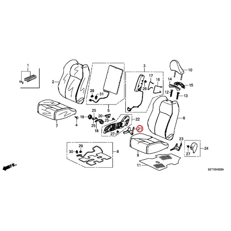 [NEW] JDM HONDA CR-Z ZF1 2012 Front Seats (R.) GENUINE OEM - Image 22