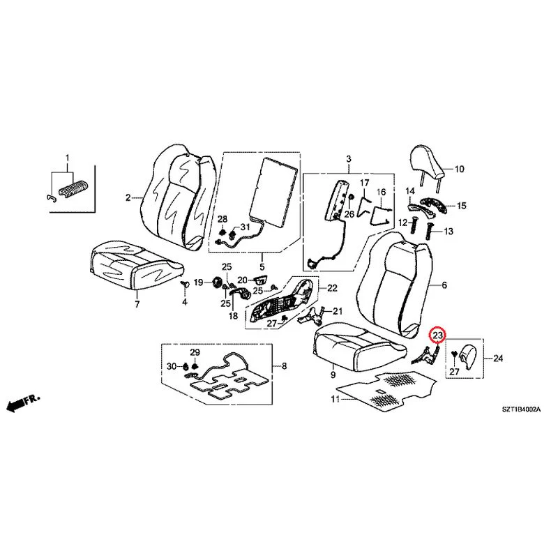 [NEW] JDM HONDA CR-Z ZF1 2012 Front Seats (R.) GENUINE OEM - Image 24
