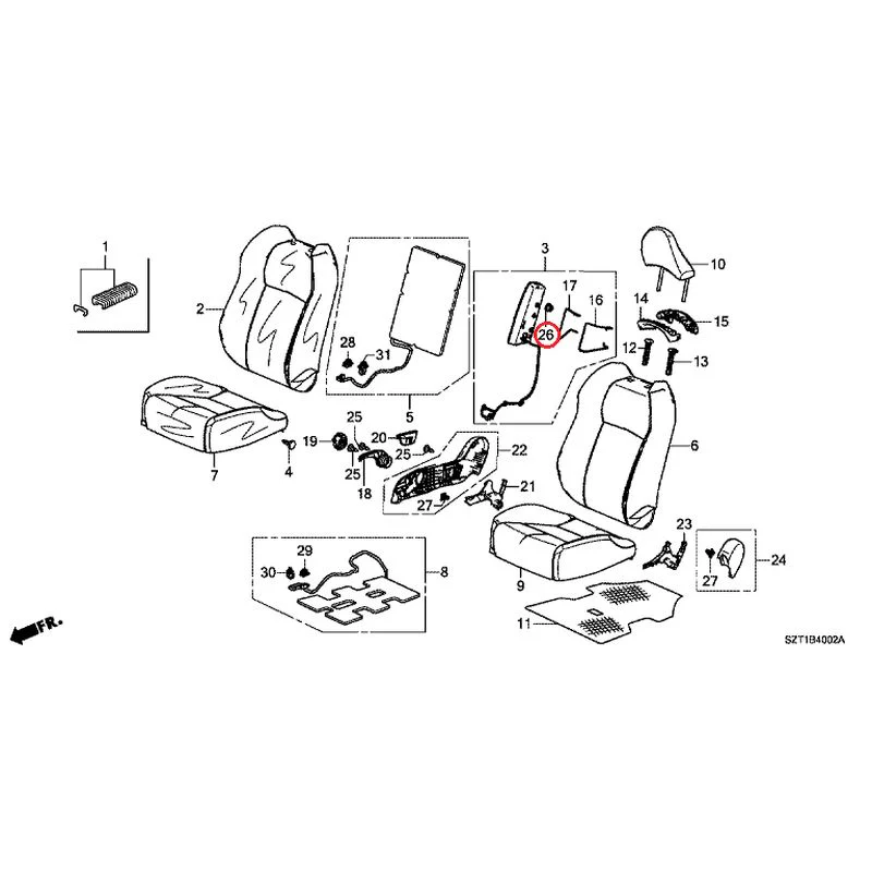 [NEW] JDM HONDA CR-Z ZF1 2012 Front Seats (R.) GENUINE OEM - Image 27
