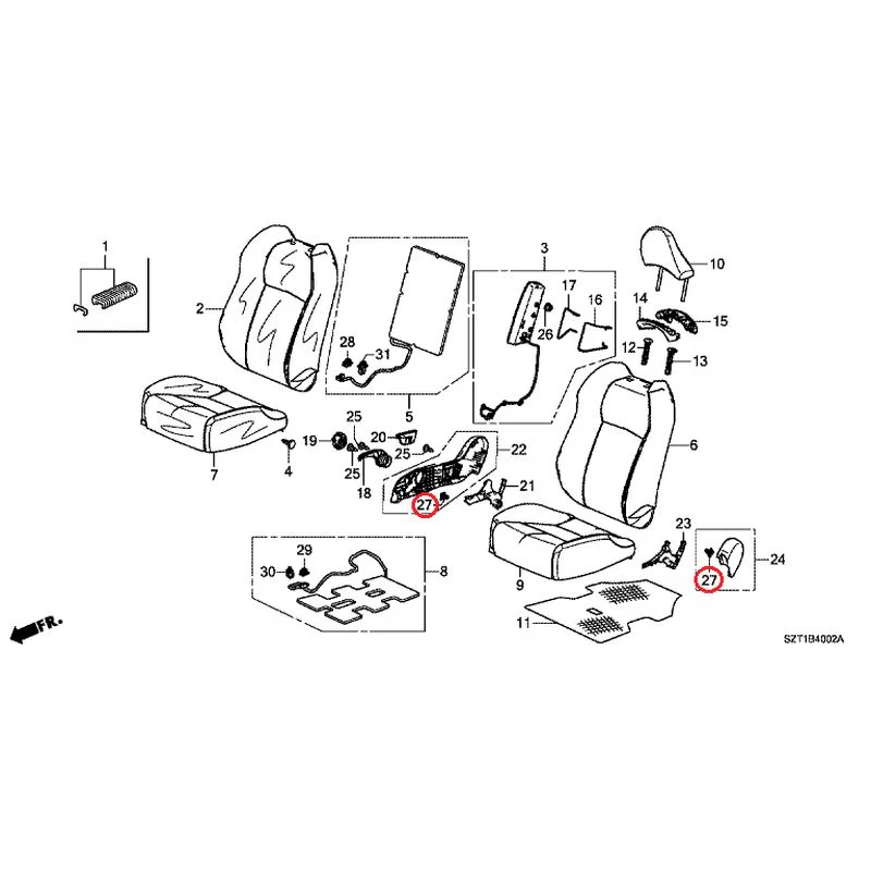 [NEW] JDM HONDA CR-Z ZF1 2012 Front Seats (R.) GENUINE OEM - Image 28