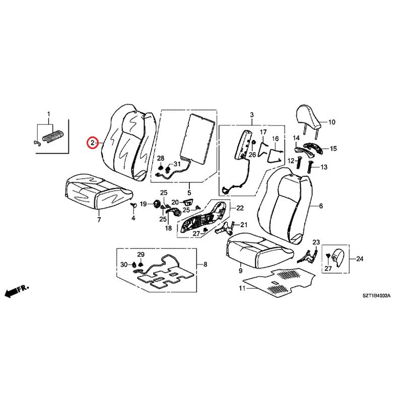 [NEW] JDM HONDA CR-Z ZF1 2012 Front Seats (R.) GENUINE OEM - Image 4