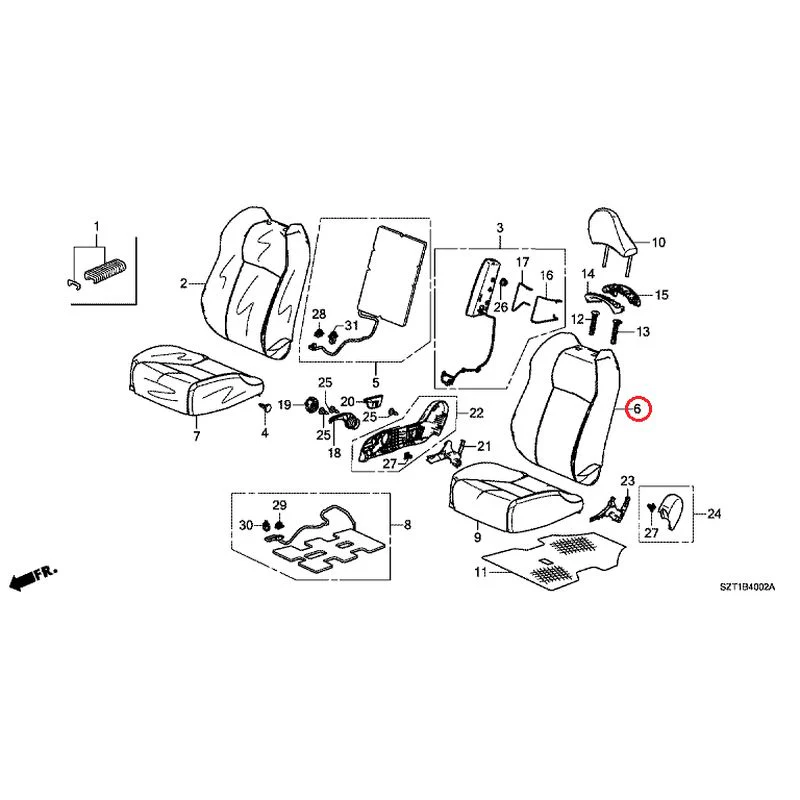 [NEW] JDM HONDA CR-Z ZF1 2012 Front Seats (R.) GENUINE OEM - Image 7