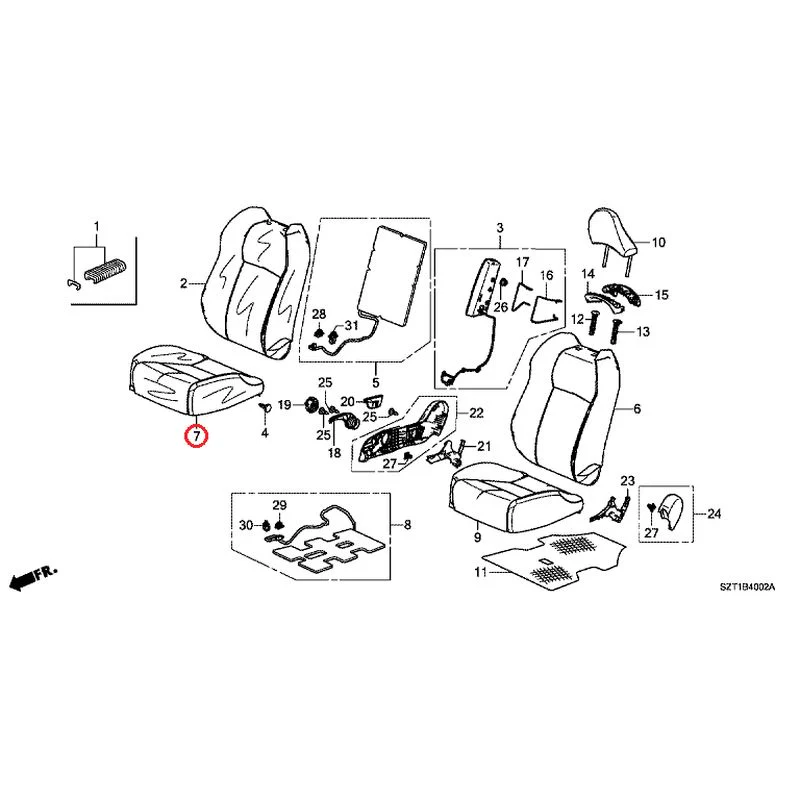 [NEW] JDM HONDA CR-Z ZF1 2012 Front Seats (R.) GENUINE OEM - Image 9