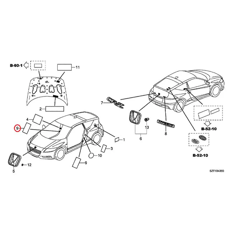 [NEW] JDM HONDA CR-Z ZF1 2012 Emblem/Caution Label GENUINE OEM - Image 10