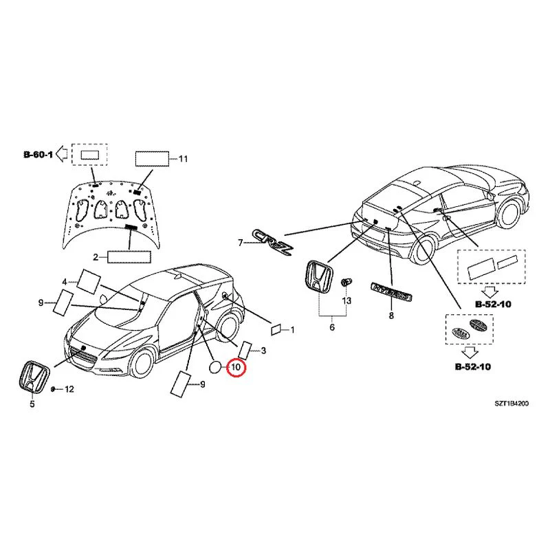 [NEW] JDM HONDA CR-Z ZF1 2012 Emblem/Caution Label GENUINE OEM - Image 11