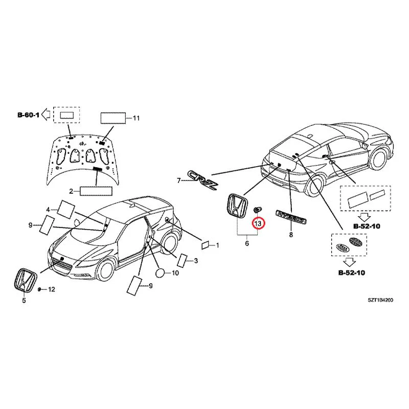 [NEW] JDM HONDA CR-Z ZF1 2012 Emblem/Caution Label GENUINE OEM - Image 14