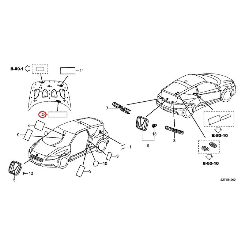 [NEW] JDM HONDA CR-Z ZF1 2012 Emblem/Caution Label GENUINE OEM - Image 3