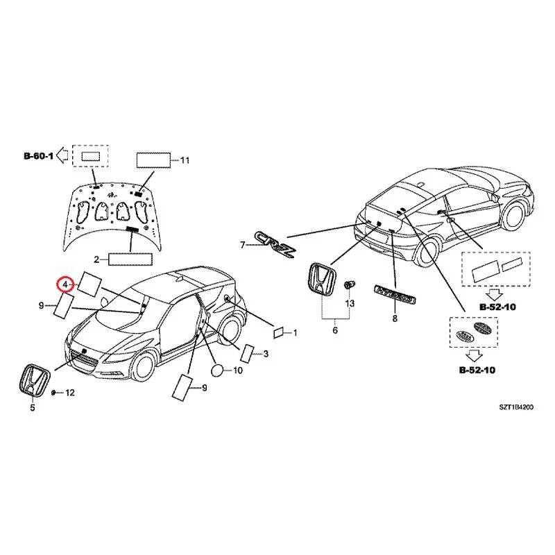 [NEW] JDM HONDA CR-Z ZF1 2012 Emblem/Caution Label GENUINE OEM - Image 5