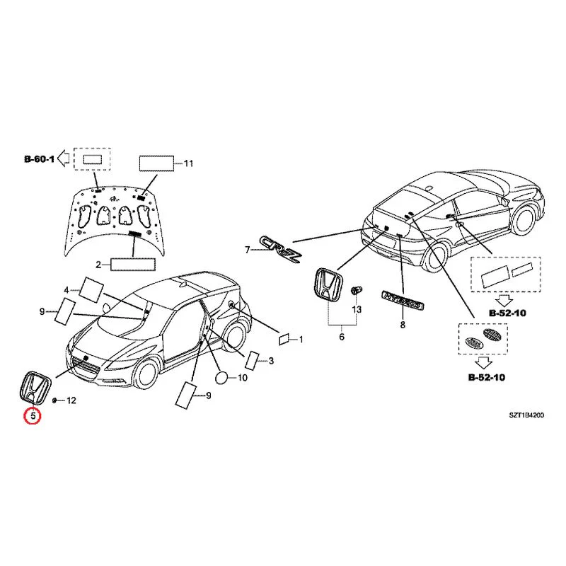 [NEW] JDM HONDA CR-Z ZF1 2012 Emblem/Caution Label GENUINE OEM - Image 6