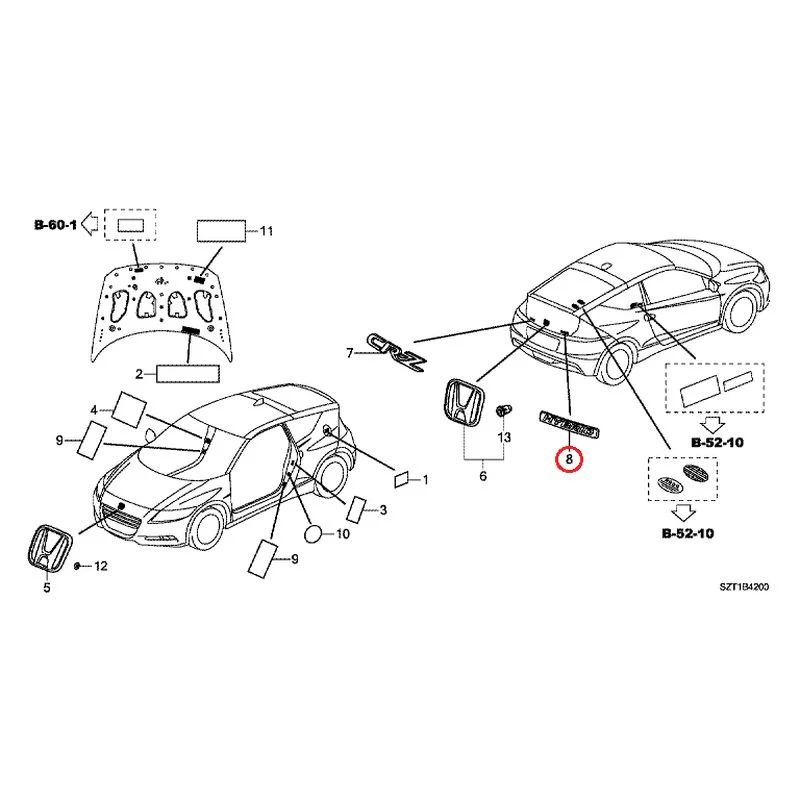 [NEW] JDM HONDA CR-Z ZF1 2012 Emblem/Caution Label GENUINE OEM - Image 9