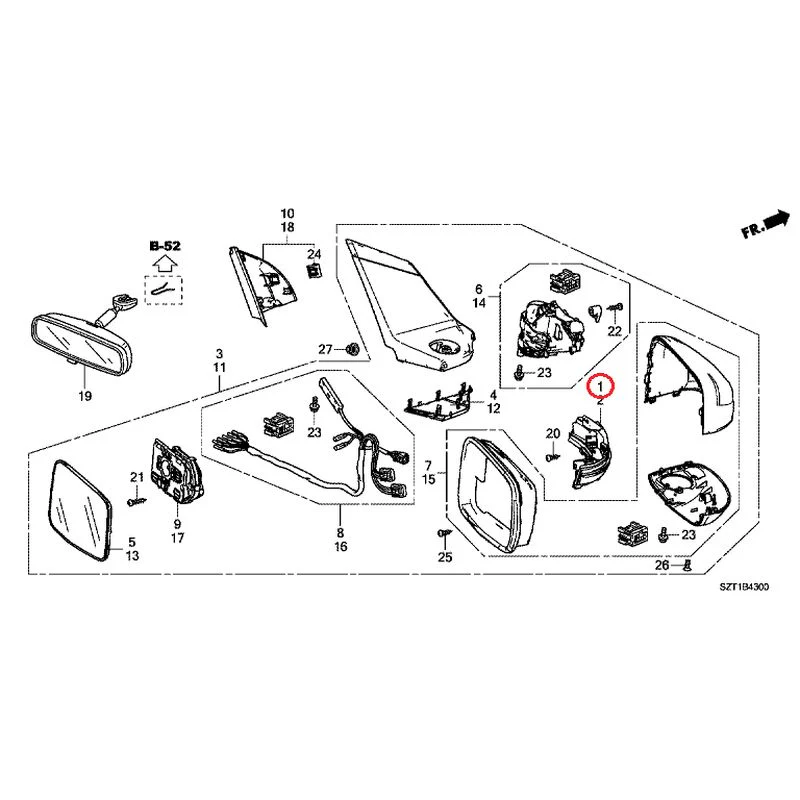 [NEW] JDM HONDA CR-Z ZF1 2012 Mirrors GENUINE OEM - Image 2