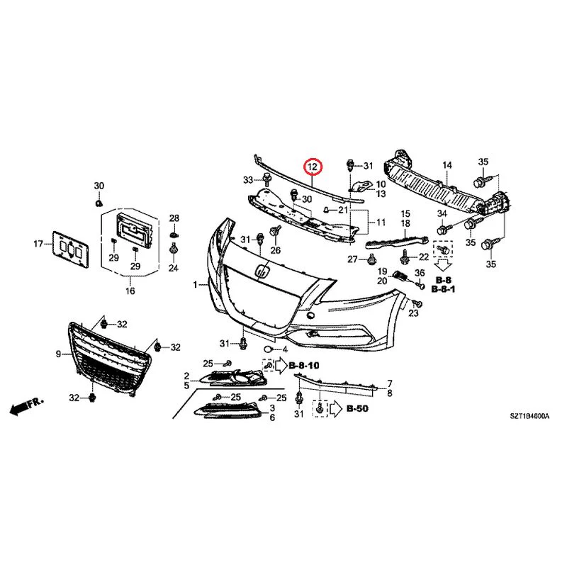 [NEW] JDM HONDA CR-Z ZF1 2012 Front Bumper GENUINE OEM - Image 24