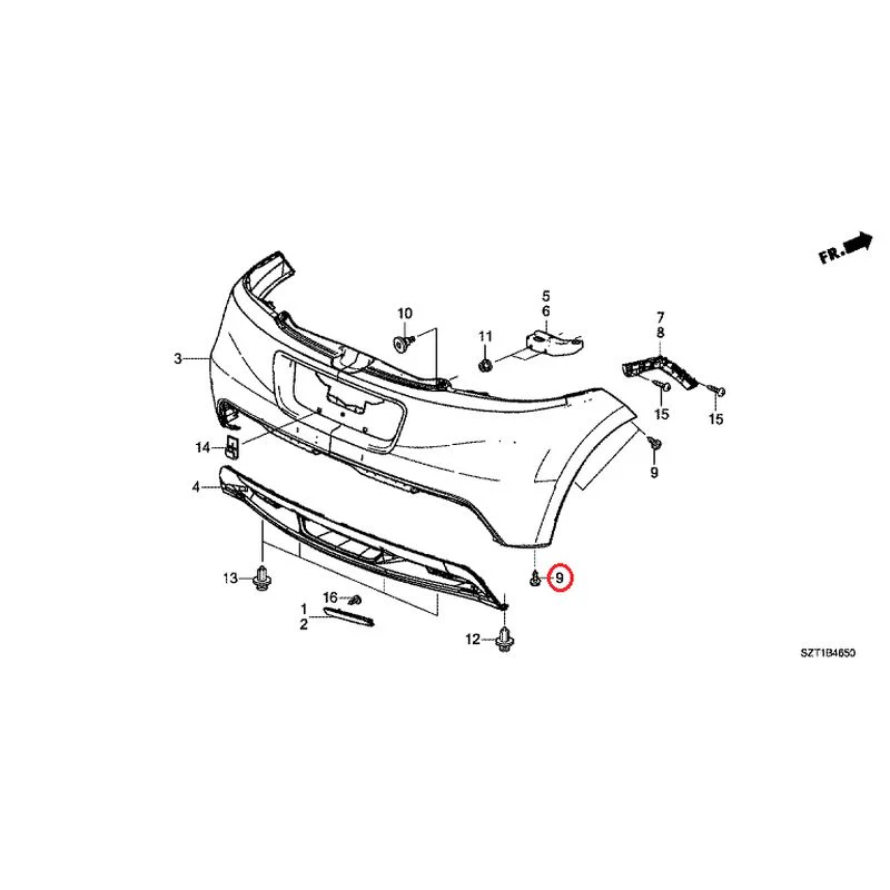 [NEW] JDM HONDA CR-Z ZF1 2012 Rear Bumper GENUINE OEM - Image 16