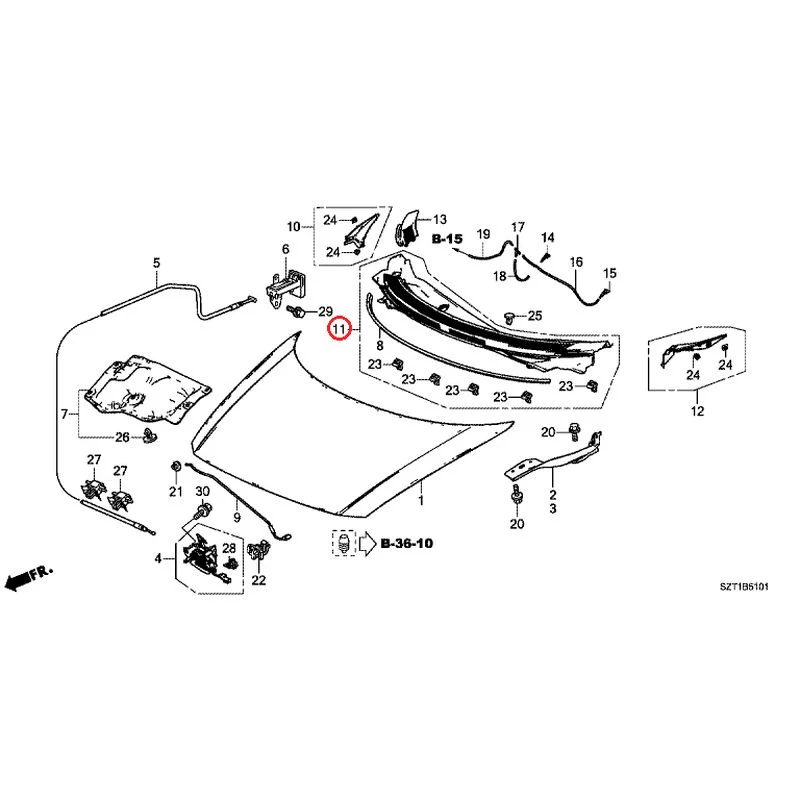 [NEW] JDM HONDA CR-Z ZF1 2012 Hood GENUINE OEM - Image 12