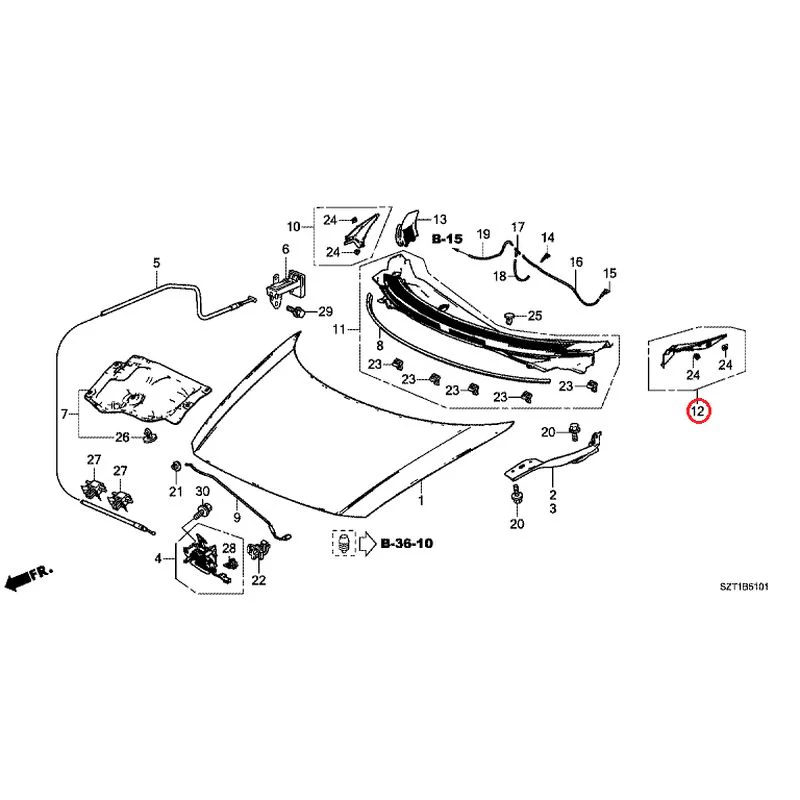 [NEW] JDM HONDA CR-Z ZF1 2012 Hood GENUINE OEM - Image 13