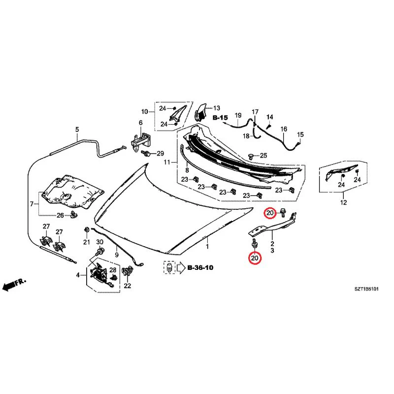 [NEW] JDM HONDA CR-Z ZF1 2012 Hood GENUINE OEM - Image 21
