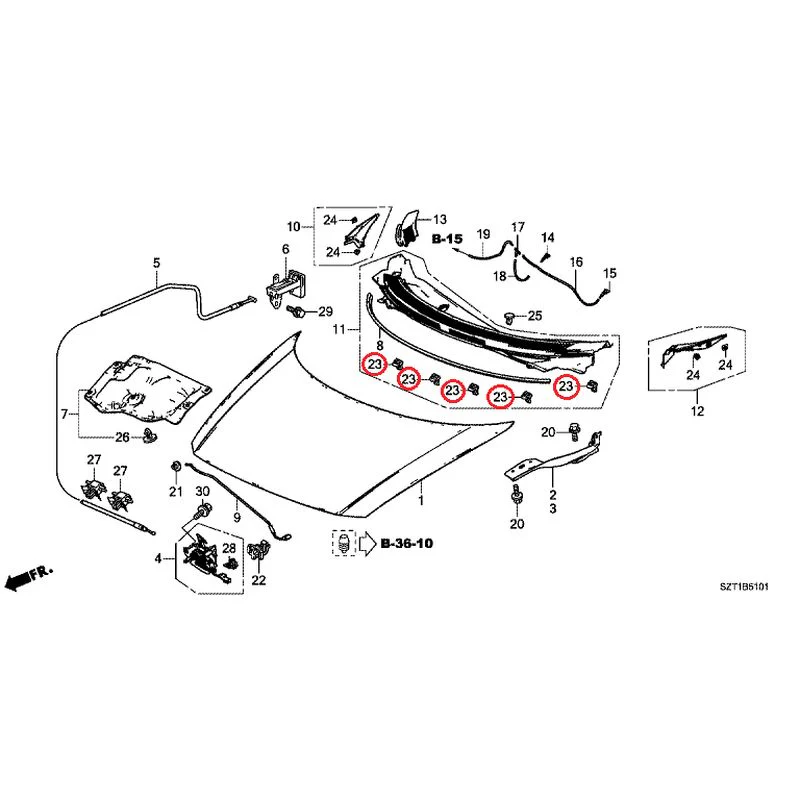 [NEW] JDM HONDA CR-Z ZF1 2012 Hood GENUINE OEM - Image 24