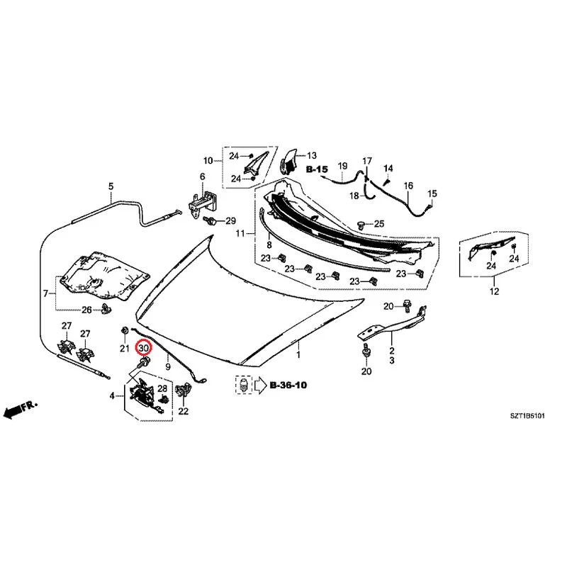 [NEW] JDM HONDA CR-Z ZF1 2012 Hood GENUINE OEM - Image 31