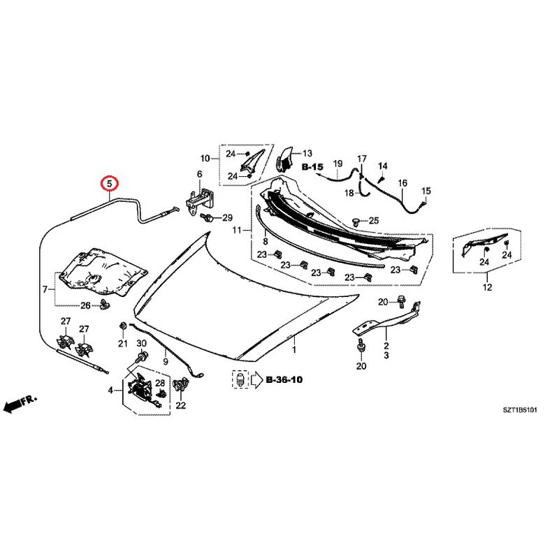 [NEW] JDM HONDA CR-Z ZF1 2012 Hood GENUINE OEM - Image 6