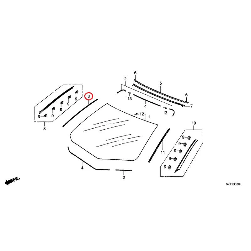 [NEW] JDM HONDA CR-Z ZF1 2012 Front Windshield GENUINE OEM - Image 4