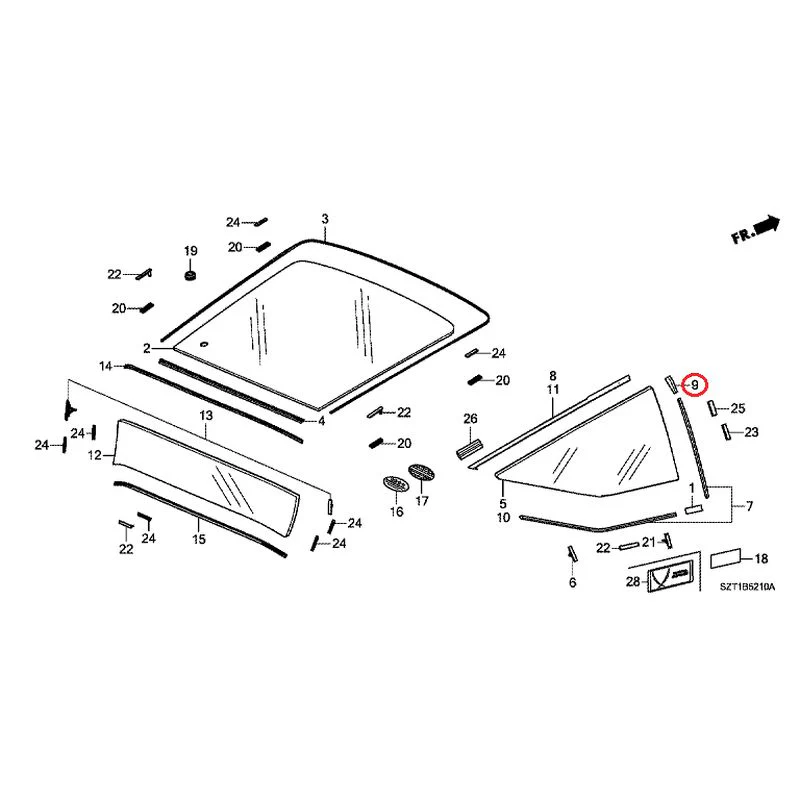 [NEW] JDM HONDA CR-Z ZF1 2012 Rear Windshield Glass GENUINE OEM - Image 13