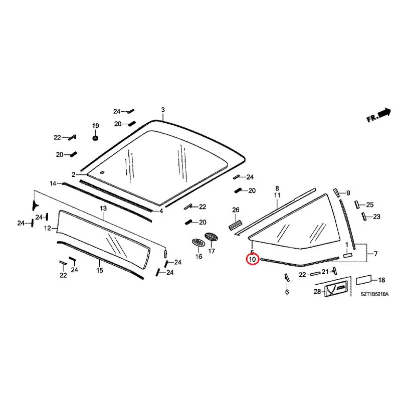 [NEW] JDM HONDA CR-Z ZF1 2012 Rear Windshield Glass GENUINE OEM - Image 15
