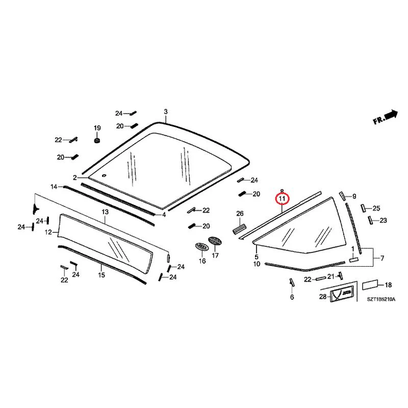 [NEW] JDM HONDA CR-Z ZF1 2012 Rear Windshield Glass GENUINE OEM - Image 17