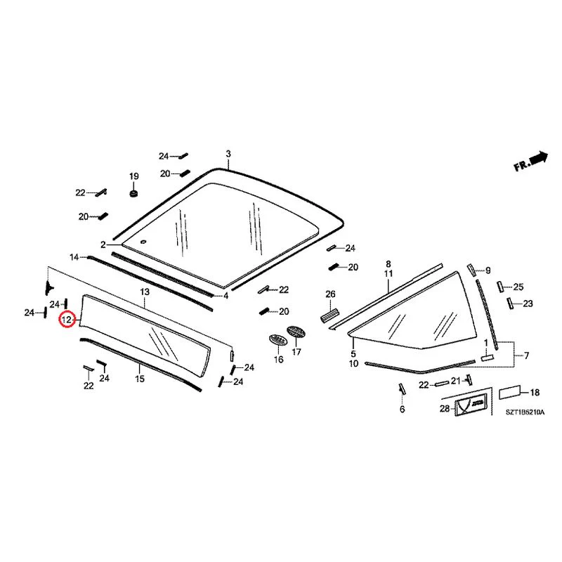 [NEW] JDM HONDA CR-Z ZF1 2012 Rear Windshield Glass GENUINE OEM - Image 18