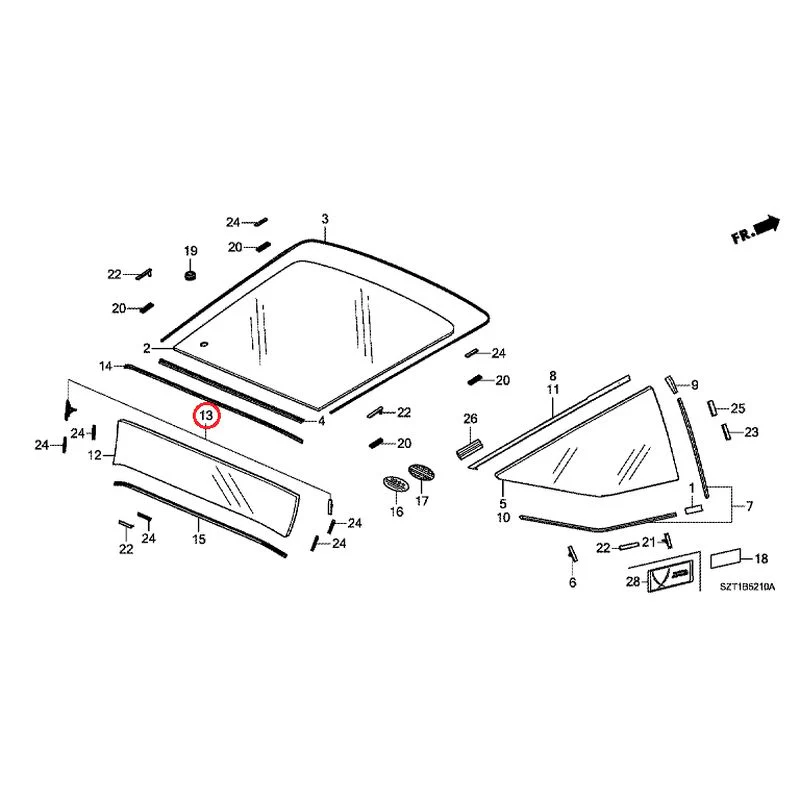 [NEW] JDM HONDA CR-Z ZF1 2012 Rear Windshield Glass GENUINE OEM - Image 19