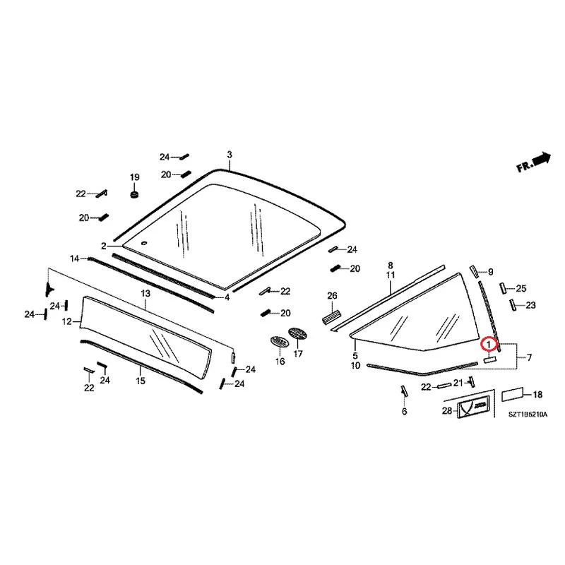 [NEW] JDM HONDA CR-Z ZF1 2012 Rear Windshield Glass GENUINE OEM - Image 2