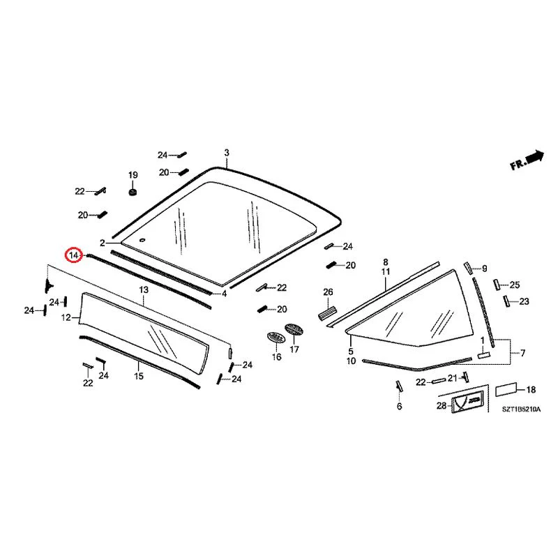 [NEW] JDM HONDA CR-Z ZF1 2012 Rear Windshield Glass GENUINE OEM - Image 20