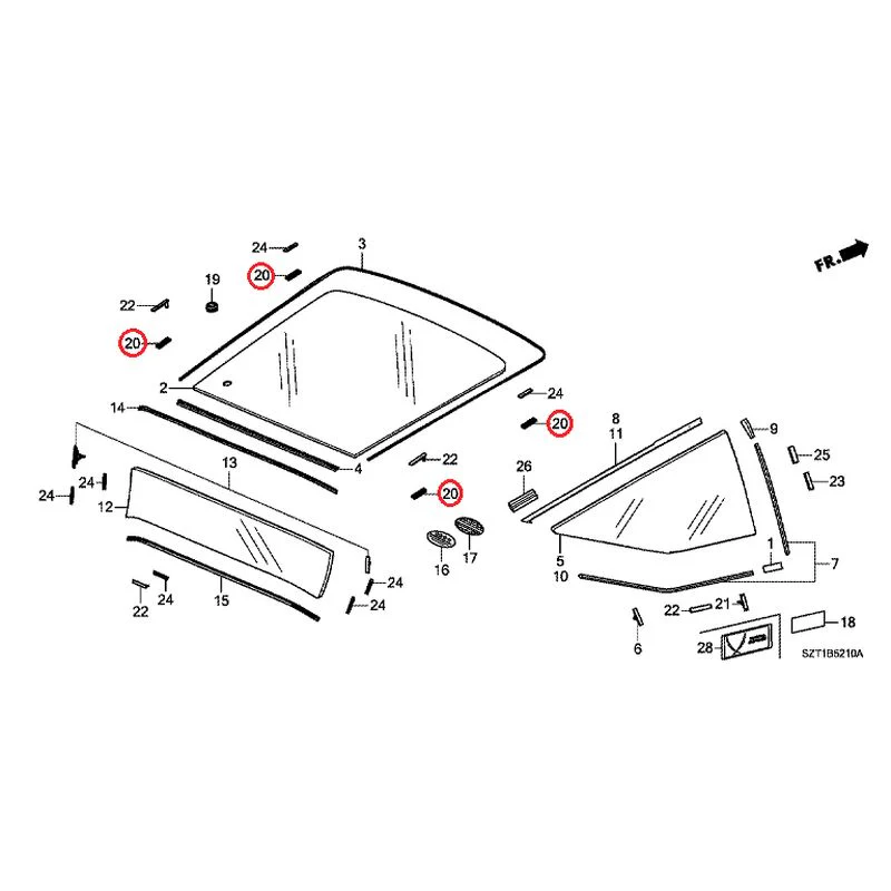 [NEW] JDM HONDA CR-Z ZF1 2012 Rear Windshield Glass GENUINE OEM - Image 26