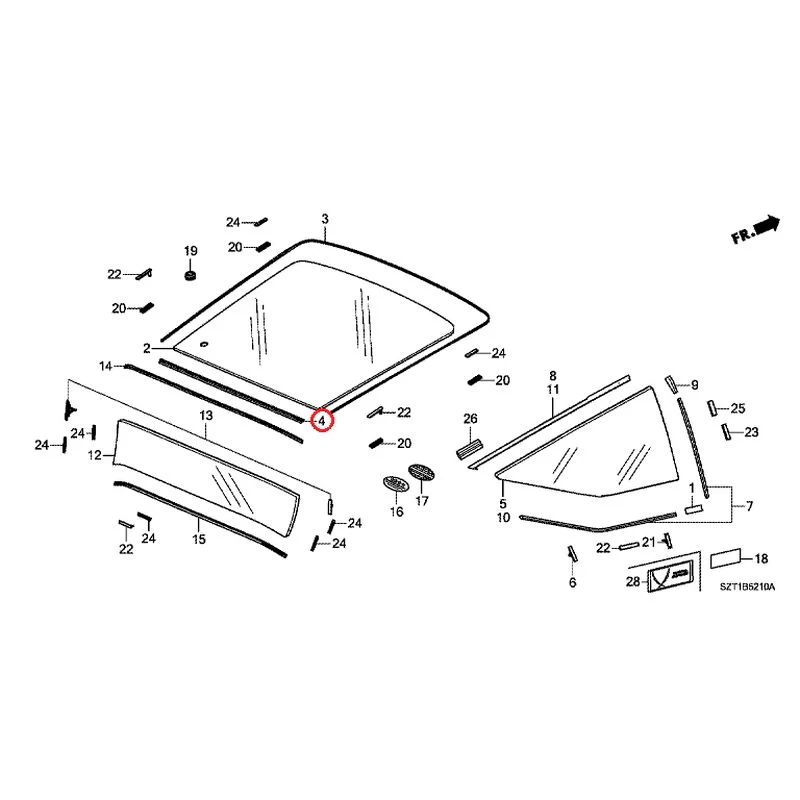 [NEW] JDM HONDA CR-Z ZF1 2012 Rear Windshield Glass GENUINE OEM - Image 6
