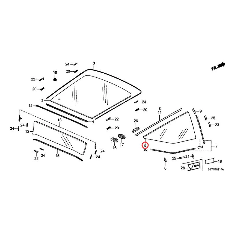 [NEW] JDM HONDA CR-Z ZF1 2012 Rear Windshield Glass GENUINE OEM - Image 7