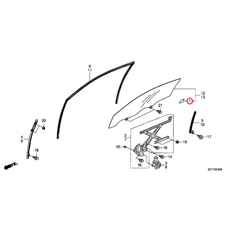 [NEW] JDM HONDA CR-Z ZF1 2012 Door Glass/Regulator GENUINE OEM - Image 2