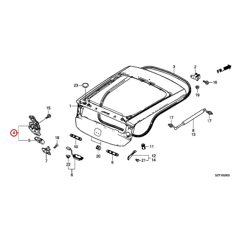 [NEW] JDM HONDA CR-Z ZF1 2012 Tailgate GENUINE OEM - Image 5
