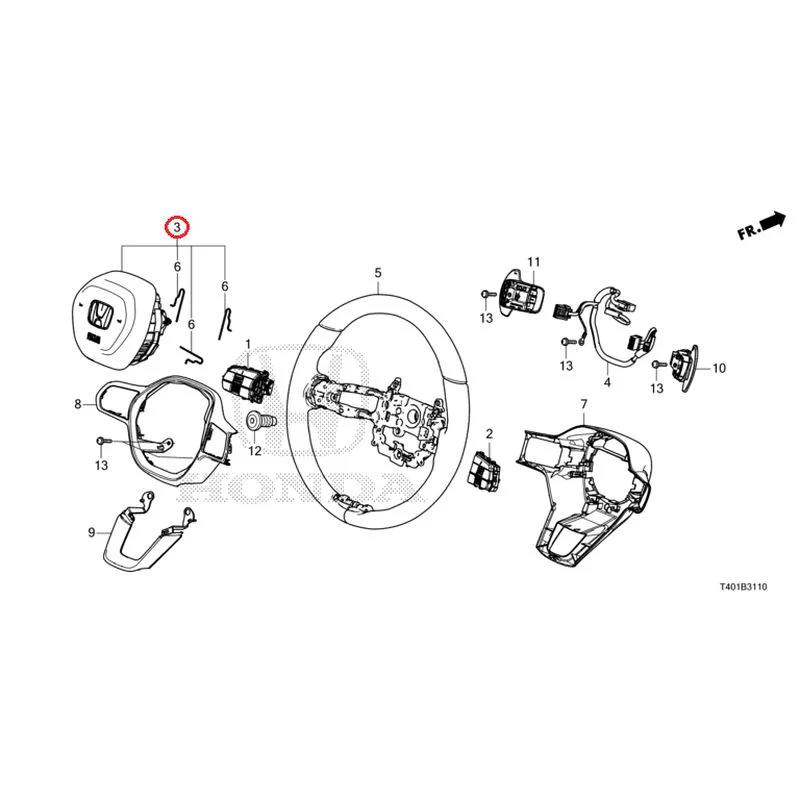 [NEW] JDM HONDA CIVIC FL5 2025 Steering Wheel (SRS) GENUINE OEM - Image 4