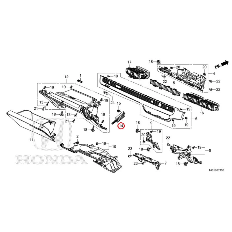 [NEW] JDM HONDA CIVIC FL5 2025 Instrument panel garnish (passenger side) GENUINE OEM - Image 13