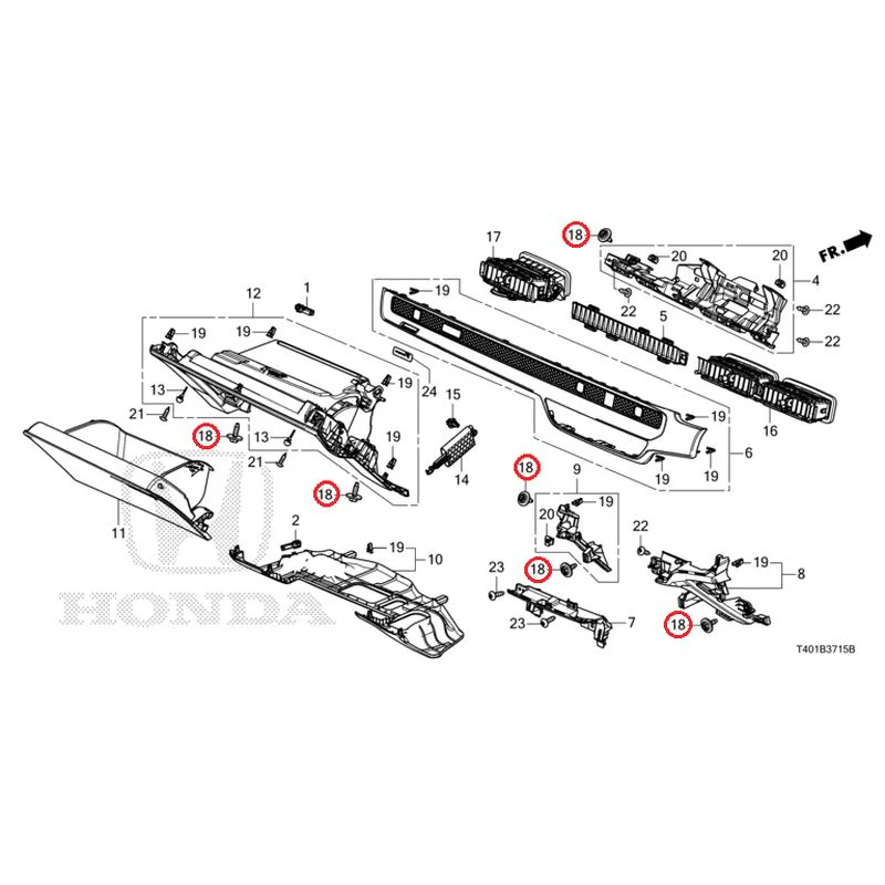 [NEW] JDM HONDA CIVIC FL5 2025 Instrument panel garnish (passenger side) GENUINE OEM - Image 17