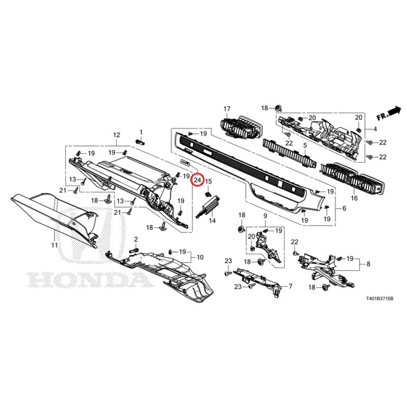 [NEW] JDM HONDA CIVIC FL5 2025 Instrument panel garnish (passenger side) GENUINE OEM - Image 23