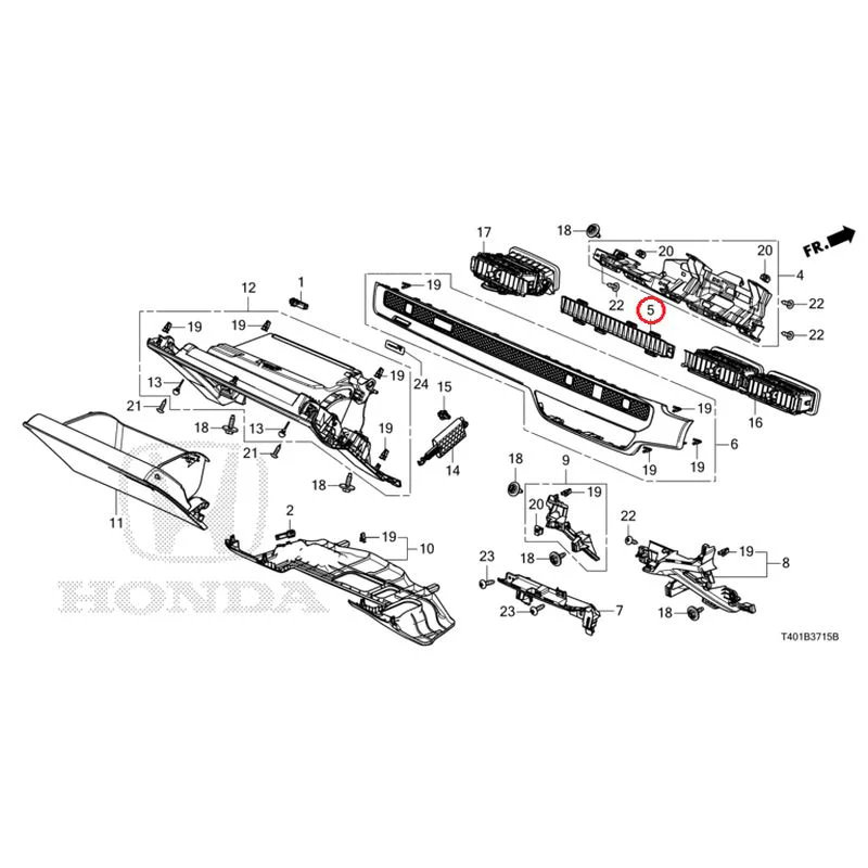 [NEW] JDM HONDA CIVIC FL5 2025 Instrument panel garnish (passenger side) GENUINE OEM - Image 4